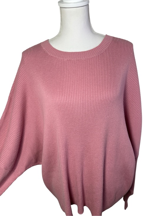 The Lullaby Club Sweaters - Lullaby Club Alex Knit Sweater Dusty Pink Oversized Ribbed L/XL NWT